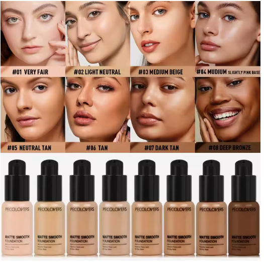 Base Líquida de Alta Cobertura – Impermeable y Resistente al Sudor, 30 ml