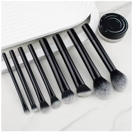 Set de Brochas de Maquillaje 8 Piezas – Cerdas Suaves y Sintéticas para Rostro y Ojos