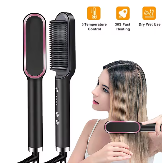 Alisador de Cabello Profesional PTC – Peine Eléctrico de Calentamiento Rápido