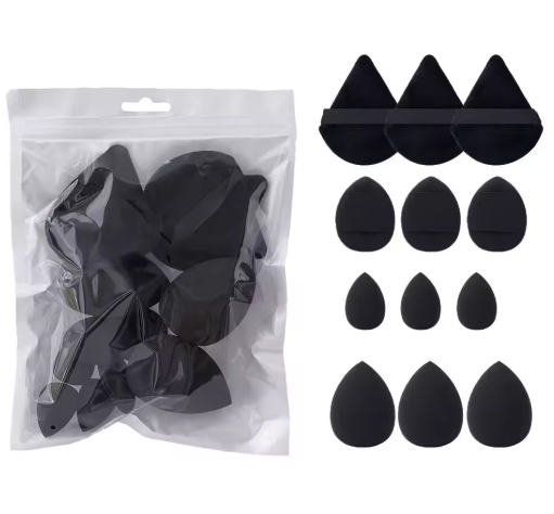 Set de 12 Esponjas de Maquillaje Suaves y Versátiles – Uso en Seco y Húmedo para un Acabado Perfecto