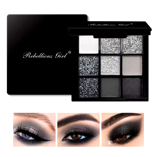 Paleta de Sombras de Ojos 9 Colores – Rojos, Violetas y Brillantes