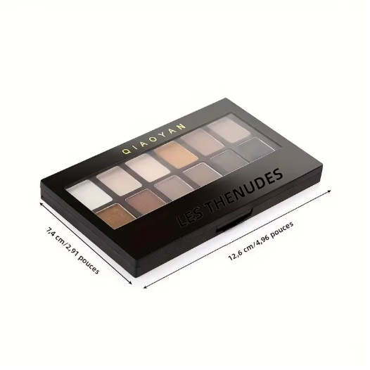 Paleta de Sombras de Ojos 12 Colores con Pincel – Impermeable y Duradera