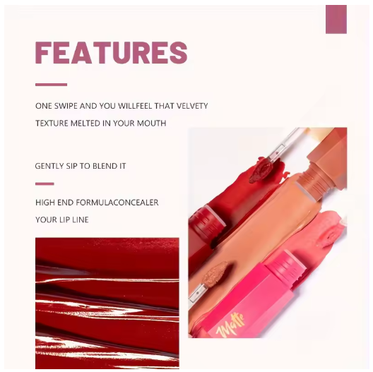 Labial Líquido Mate de Lujo – Aterciopelado, Hidratante y de Larga Duración