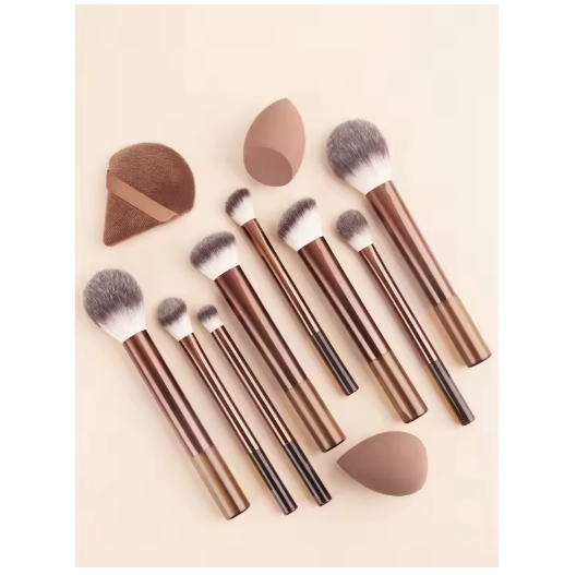 Set de Brochas de Maquillaje 8 Piezas + 3 Brochas de Polvo – Fondos, Correctores y Sombras