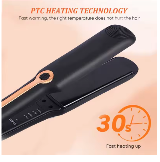 Plancha de Pelo Profesional de Cerámica – Iones Negativos, Placa Ancha, Temperatura Ajustable