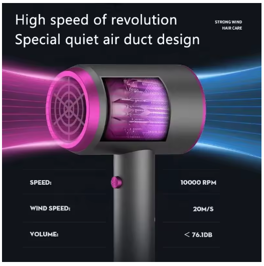 Secador de Pelo Profesional para Salón – Protección Térmica e Iónica, Portátil para Casa, Hotel y Viajes