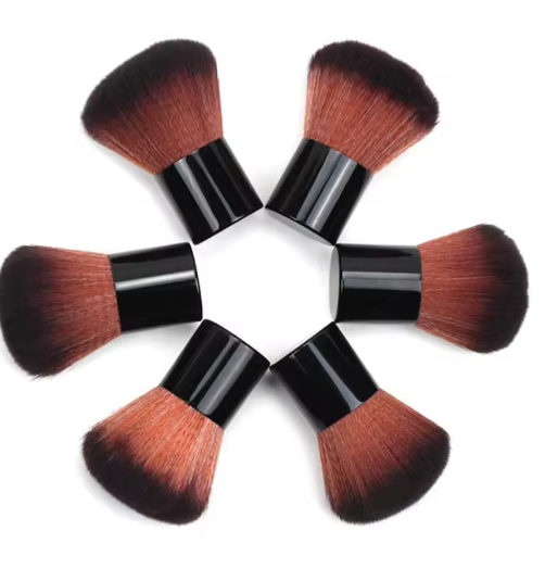 Set de Brochas de Maquillaje Negras – Brochas Grandes para Polvos, Contorno y Rubor con Estuche Elegante