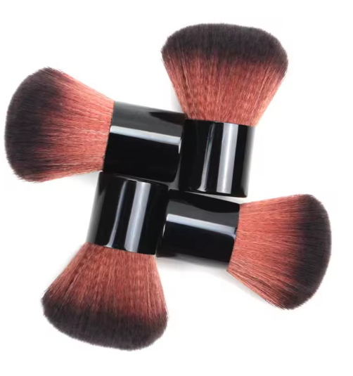 Set de Brochas de Maquillaje Negras – Brochas Grandes para Polvos, Contorno y Rubor con Estuche Elegante