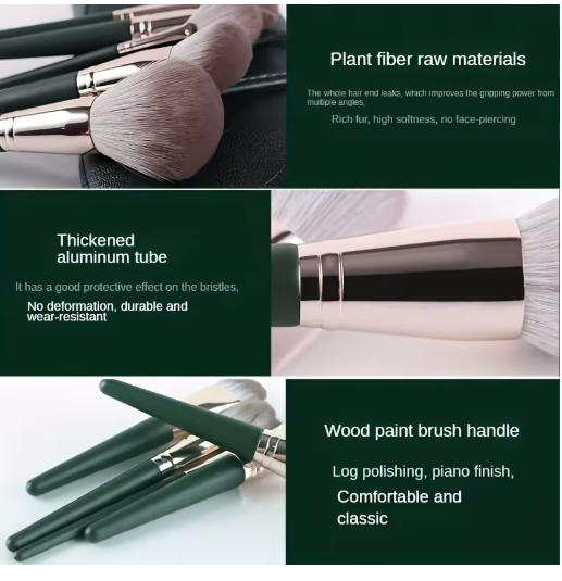 Set de Brochas de Maquillaje de Lujo – 14 Piezas Profesionales para Rostro y Ojos