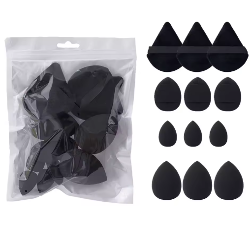 Set de 12 Esponjas de Maquillaje Suaves y Versátiles – Uso en Seco y Húmedo para un Acabado Perfecto