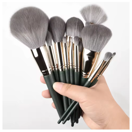 Set de Brochas de Maquillaje de Lujo – 14 Piezas Profesionales para Rostro y Ojos