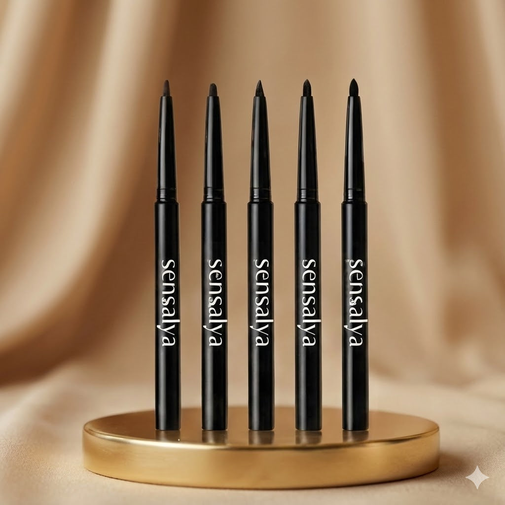 Pack de 5 Lápices Eyeliner Negros – Impermeables y de Larga Duración